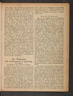 Das Wohnungs= und Siedlungsamt in Hamburg. : Ein Vorschlag.
