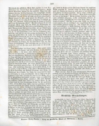 216 Kirchliche Mittheilungen
