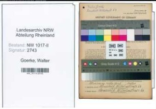 Entnazifizierung Walter Goerke , geb. 11.03.1888 (Schuhmacher)