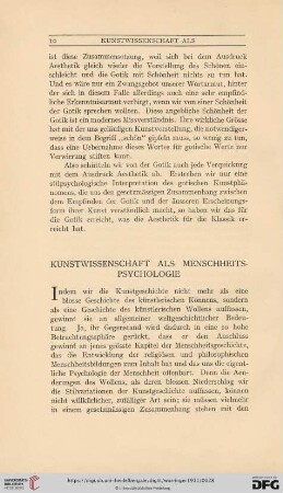 Kunstwissenschaft als Menschheitspsychologie