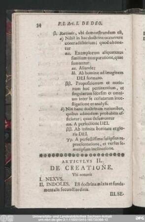Articulus II. De Creatione.