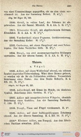 g. Thiere (Nr. 2305-2413)