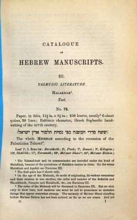 Catalogue of the Hebrew manuscripts preserved in the University Library, Cambridge, 2
