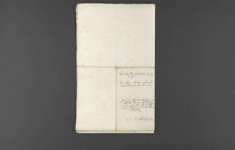 Gesuch des Hans Georg Hofer von Lobenstein im Auftrag Markgraf Albrechts II. von Brandenburg-Ansbach an den württembergischen Oberstallmeister von Münchingen um 25 Fasanen, die jedoch nicht vor einer Monatsfrist zu haben sind.