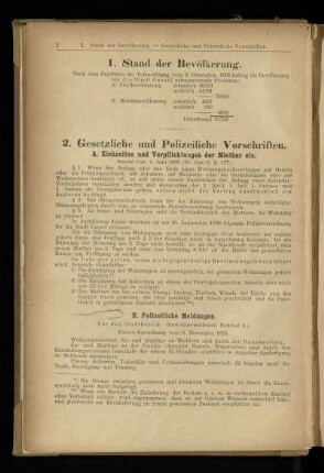 Gesetzliche und Polizeiliche Vorschriften