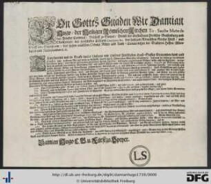 Von Gottes Gnaden Wir Damian Hugo ...