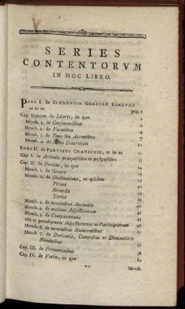 Series Contentorum In Hoc Libro.