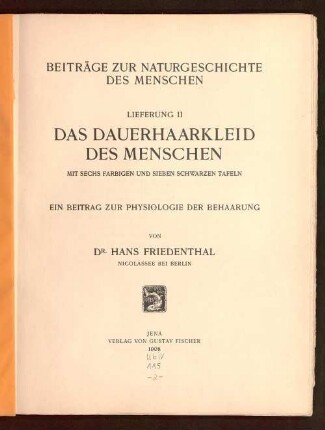 Das Dauerhaarkleid des Menschen