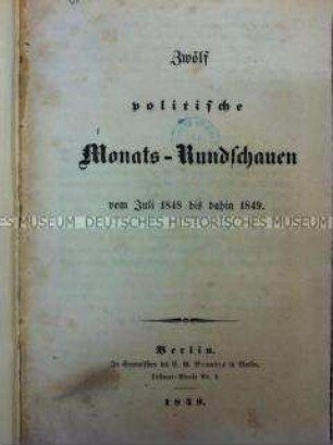 Edition von Zeitungsartikeln aus der Neuesten Preußischen Zeitung zur Revolution 1848