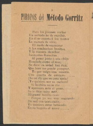 Piropos del Método Gorritz