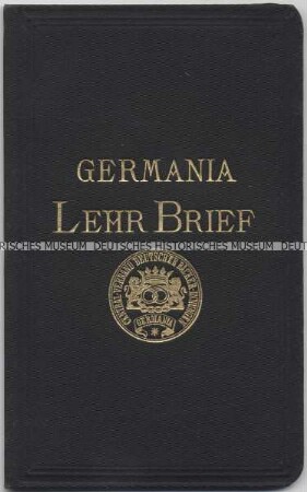 Lehrbrief des Zentralverbandes Deutscher Bäcker-Innungen "Germania" für einen Lehrling aus Visselhövede