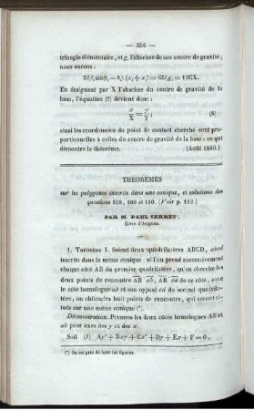 Théorèmes.