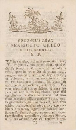 Epistola Ad Benedictum Cetto