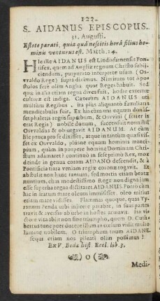 S. Aidanus Episcopus. 31. Augusti