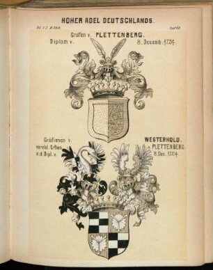 Taf. 68. Grafen v. Plettenberg. - Gräfinnen v. Westerhold. verehl. Grfhen v. Plettenberg.