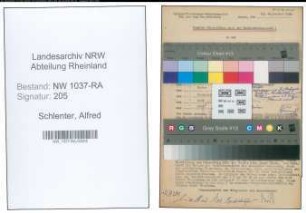 Entnazifizierung Alfred Schlenter , geb. 22.04.1904 ()
