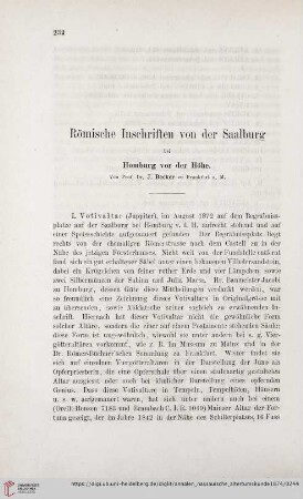 13: Römische Inschriften von der Saalburg : bei Homburg vor der Höhe