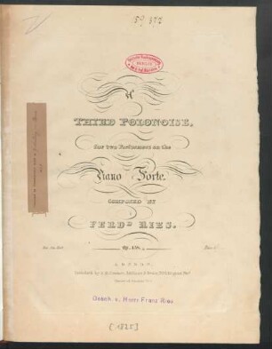 A Third Polonoise, for two Performers on the Piano Forte : Op. 138.