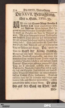 Die XXVII. Betrachtung. über 2. Sam. XVIII, 33.