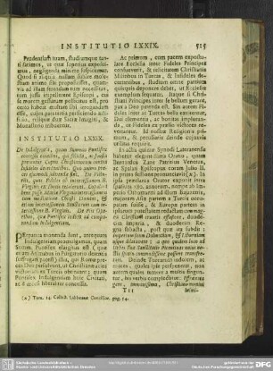 Institutio LXXIX. De Indulgentia, quam Summus Pontifex concessit omnibus, qui felicia, ac fausta precentur Copiis Christianorum contra Infideles decertantibus