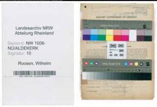 Entnazifizierung Wilhelm Roosen , geb. 27.02.1891 (Landwirt)