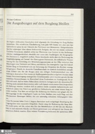 Die Ausgabungen auf dem Burgberg Meißen