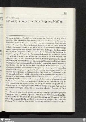 Die Ausgabungen auf dem Burgberg Meißen