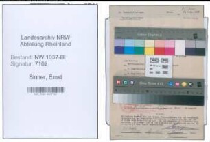 Entnazifizierung Ernst Binner , geb. 05.12.1906 (Monteur)