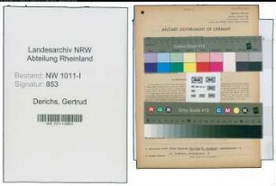Entnazifizierung Gertrud Derichs , geb. 30.07.1894 (Heilpraktikerin)