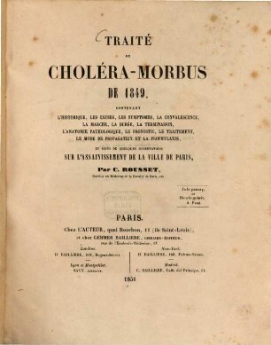 Traité du choléra-morbus de 1849