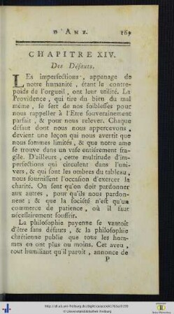 Chap. XIV. Des Défauts.