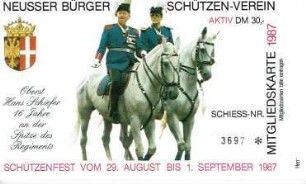 Festkarte Neuss 1987