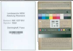 Entnazifizierung Franz Denninghoff , geb. 24.04.1903 (Vermessungsbeamter)