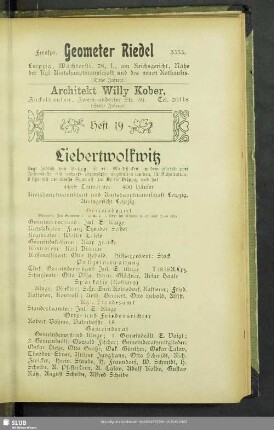 Heft 19. Liebertwolkwitz