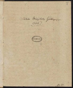 Statuta Universitatis Gottingensis. 1736.