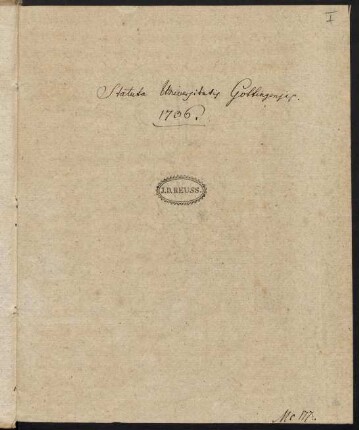 Statuta Universitatis Gottingensis. 1736.