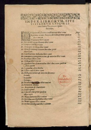 Index Librorum ...