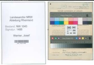 Entnazifizierung Josef Werner , geb. 30.12.1899 (Klempner)