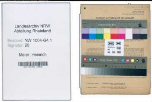 Entnazifizierung Heinrich Meier , geb. 17.04.1909 (Masch.Meister)