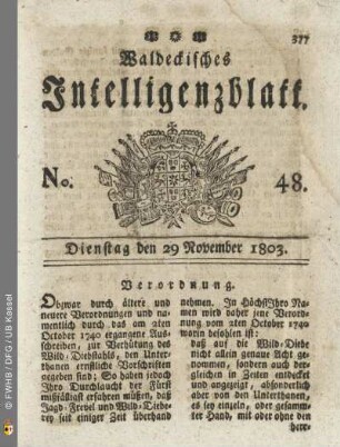 No. 48. Dienstag den 29 November 1803