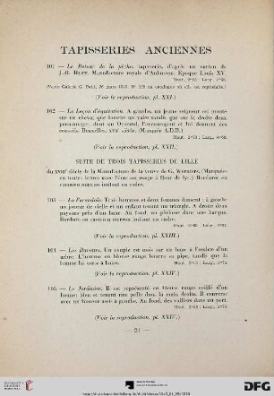 Tapisseries anciennes (Nr. 101-105)