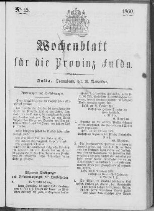 Nr. 45, Ausgabe vom 10. November 1860
