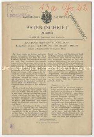 Patentschrift eines Dampfkessels mit von Heizröhren durchzogenen Siedern, Patent-Nr. 36063