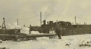 Altenberg Bahnhof u. Schmalspurbahn | Pferdeschlitten |Verladen von Eisblöcken