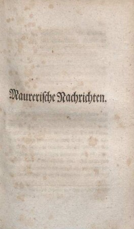 Maurerische Nachrichten