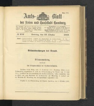 No.252, Sonntag, den 12. Oktober 1919
