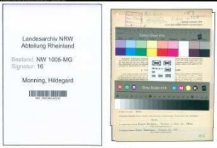 Entnazifizierung Hildegard Monning , geb. 17.11.1918 (Serviererin)