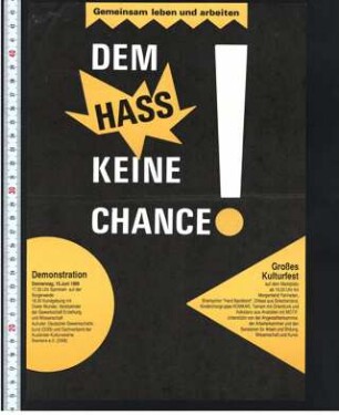 Gemeinsam leben und arbeiten. : Dem Hass keine Chance!