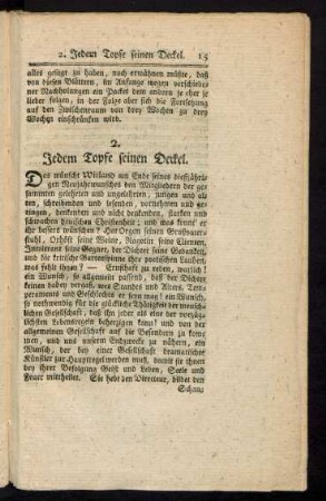 2. Jedem Topfe seinen Deckel
