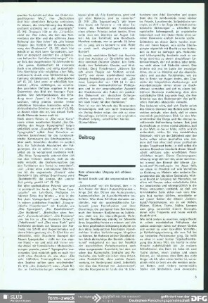 Vom schonenden Umgang mit schönen Dingen : Beitrag